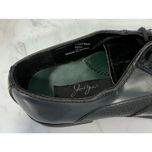 Jean Yves “Manhattan” Men 9.5 Blk Patent Square Toe Oxford Y2K Formal Dress Shoe